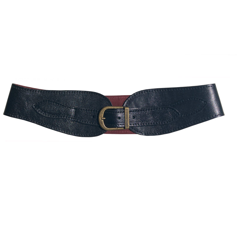 Triangle Waist Belt - Black with Antique Brass Buckle