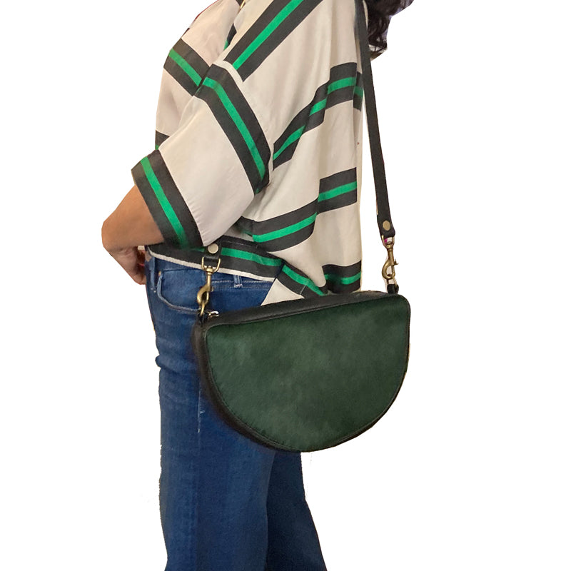 CELINE Emerald green CROCODILE MINI BELT Shoulder Bag