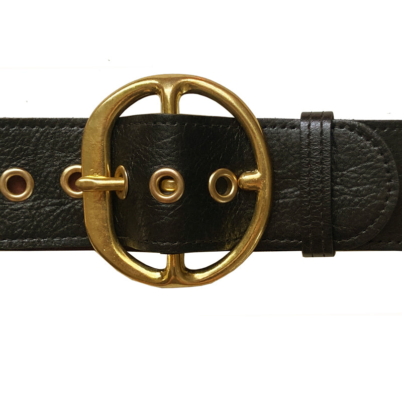 Chunky Waist Belt with EYELETS - Black