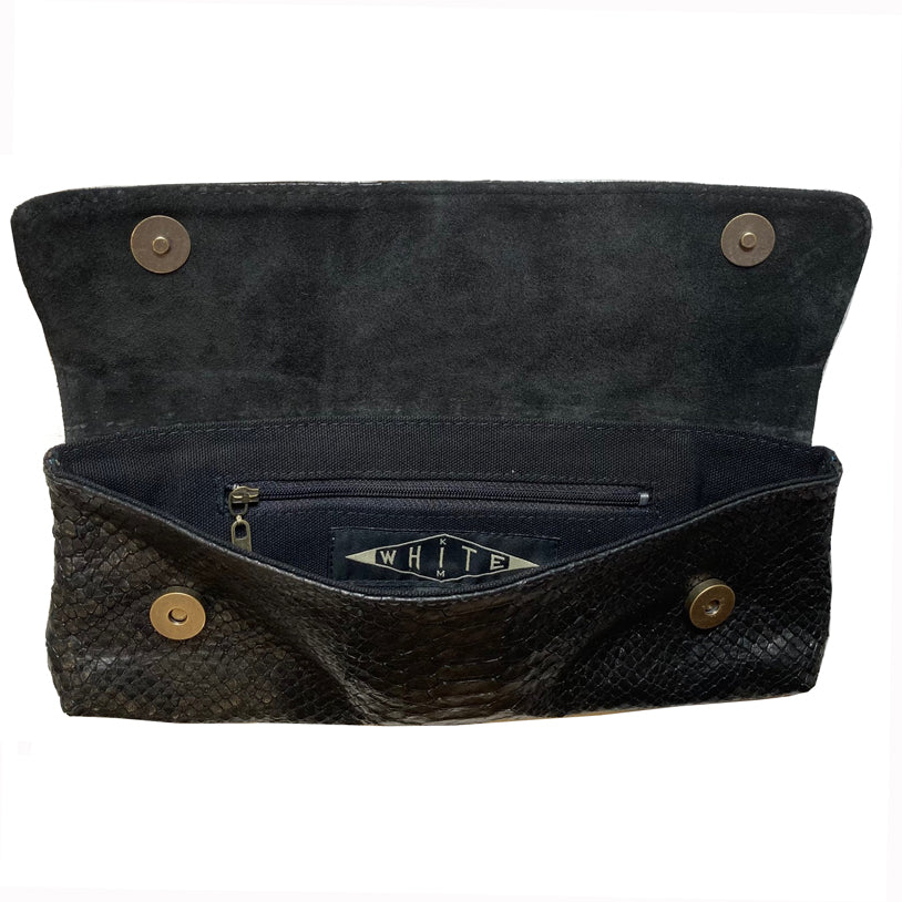 Baguette Clutch  - Black Snake