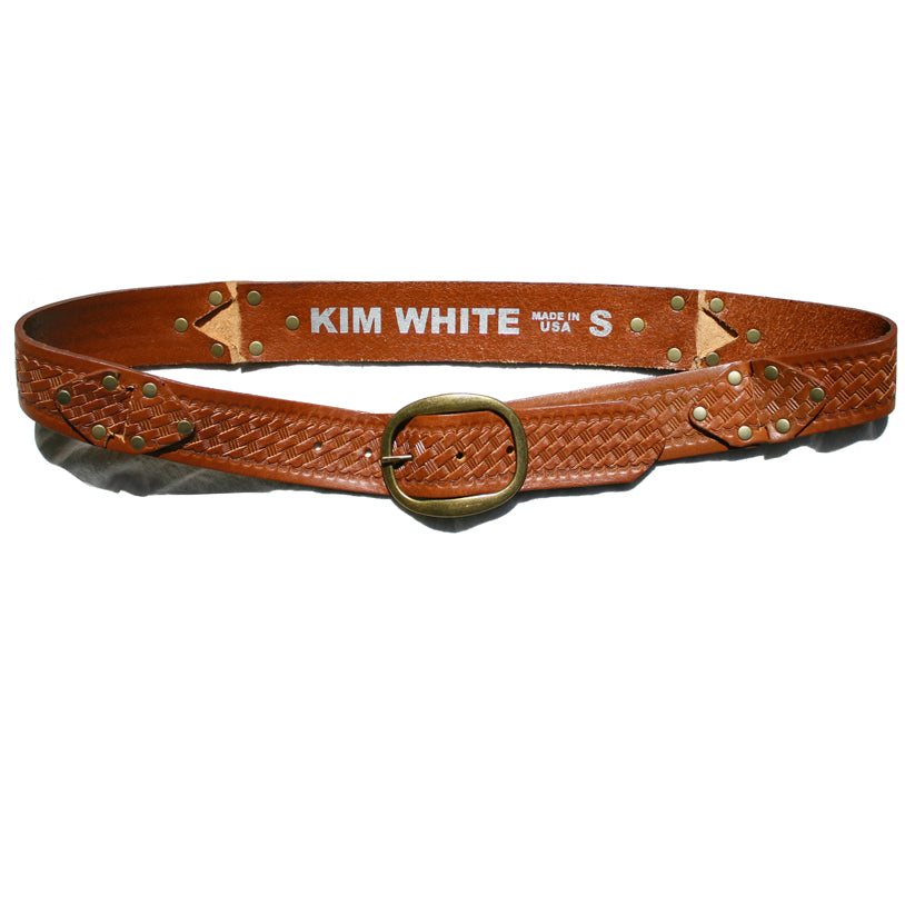 Interlock Embossed Belt - Cognac