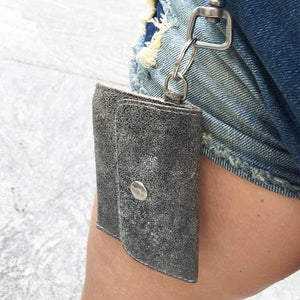 Coin Purse Key Chain - Antique Silver – Kim White Bags/Belts