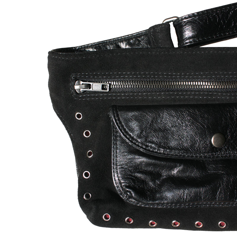 Black studded bum discount bag