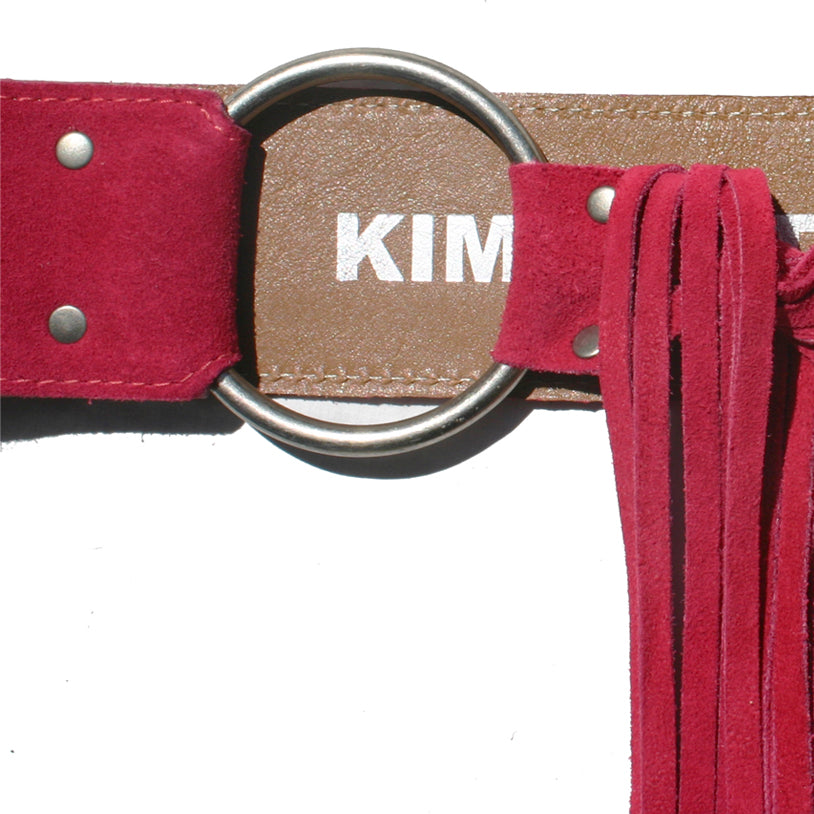 Fringe Belt -  Hot Pink Suede