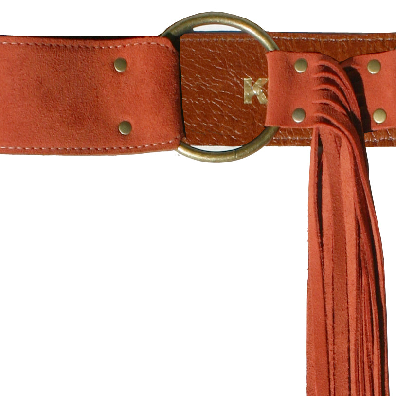 Fringe Belt -  Rusty Melon Suede