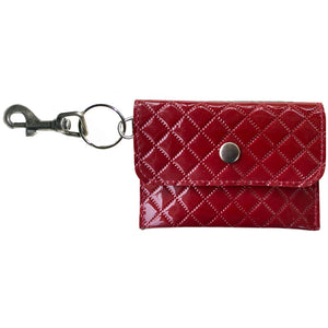 Coin Purse Key Chain - Red Quilted Patent Leather – Kim White Bags