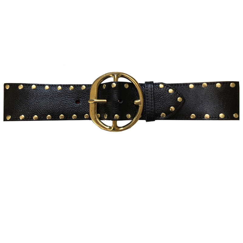 Chunky Studded Waist Belt - Black