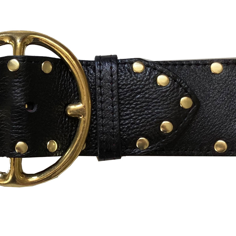 Chunky Studded Waist Belt - Black